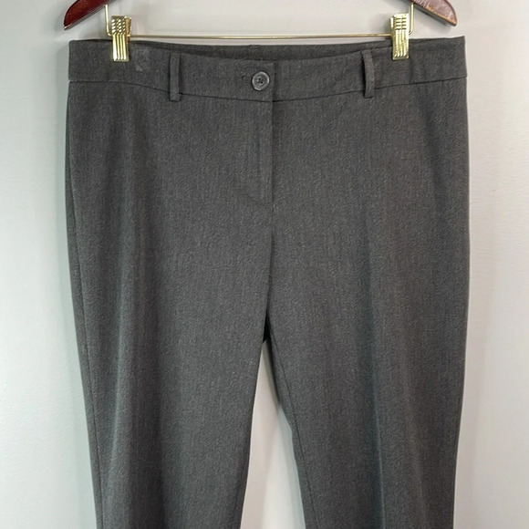 HILARY RADLEY Slim Straight Leg Stretch Dress Pants Charcoal Grey Neutral 12 - Picture 3 of 11